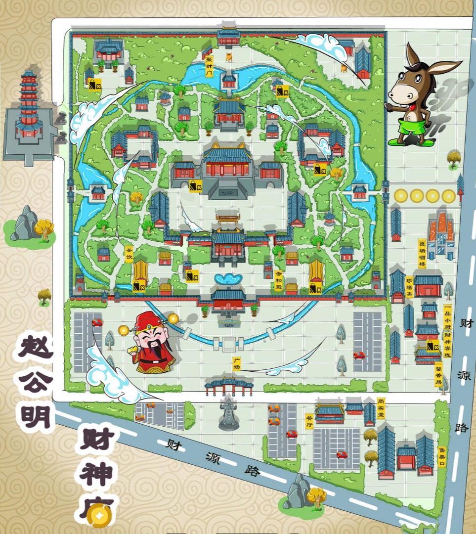 厚街镇寺庙类手绘地图